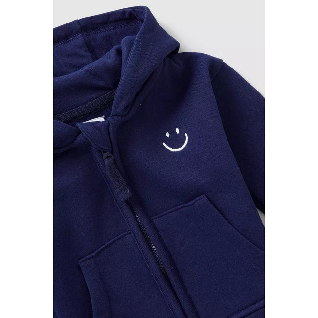 Navy - Side - Blue Zoo Baby Hoodie