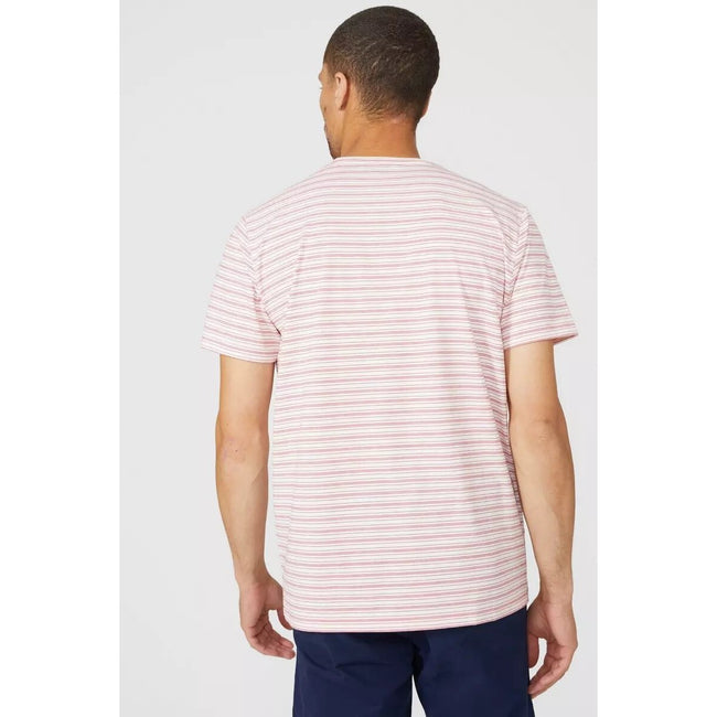 Red - Back - Maine Mens Mini Stripe T-Shirt