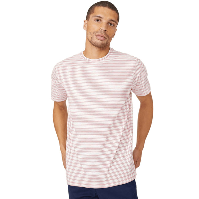 Red - Front - Maine Mens Mini Stripe T-Shirt