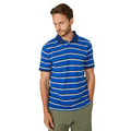 Bright Blue - Front - Maine Mens Double Stripe Polo Shirt