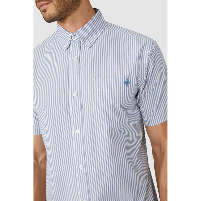 Blue - Side - Maine Mens Double Stripe Shirt
