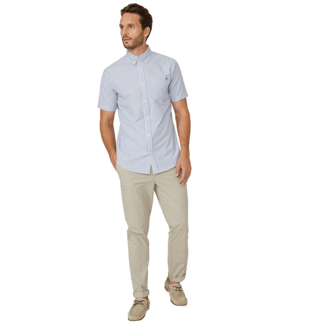 Blue - Front - Maine Mens Double Stripe Shirt