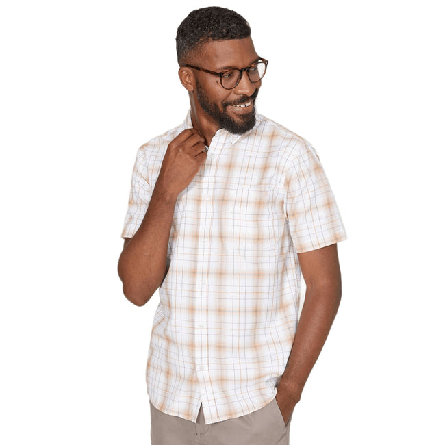 Orange - Front - Maine Mens Checked Shirt
