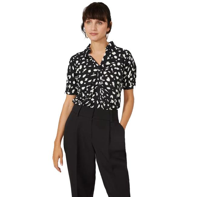 Black - Back - Principles Womens-Ladies Ruched Shirt