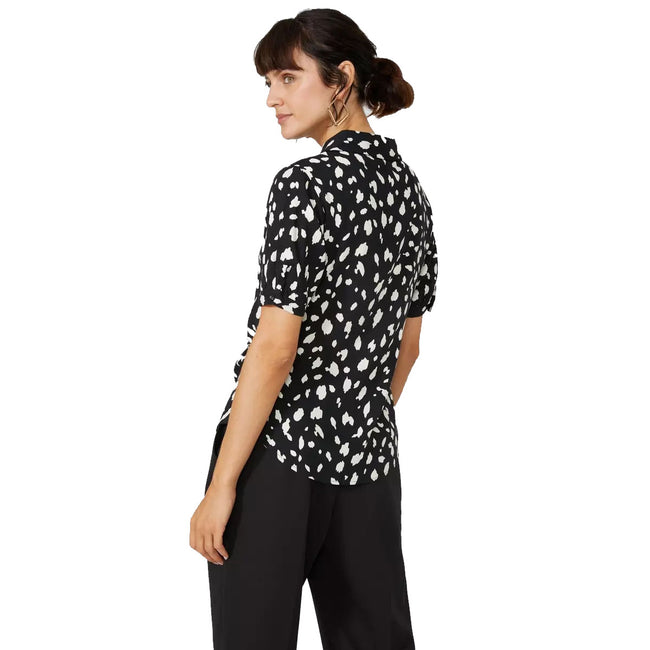 Black - Side - Principles Womens-Ladies Ruched Shirt
