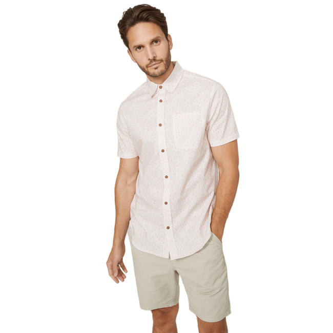 Peach - Front - Mantaray Mens Aztec Shirt