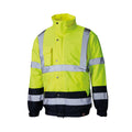 Yellow-Navy - Front - Dickies Mens Hi Vis Two Tone Pilot Jacket