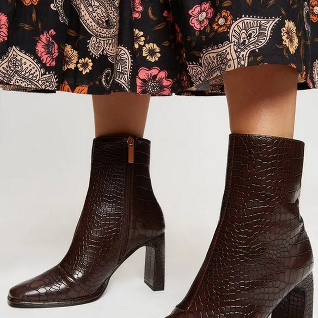 Chocolate - Side - Principles Womens-Ladies Arvie Ankle Boots
