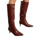 Tan - Front - Principles Womens-Ladies Kate Pointed Long Boots