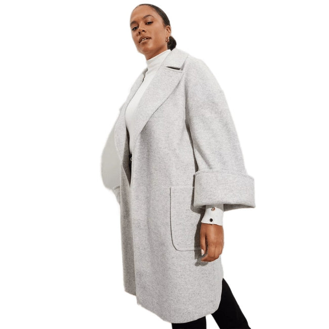 Gray - Front - Dorothy Perkins Womens-Ladies Plus Coat