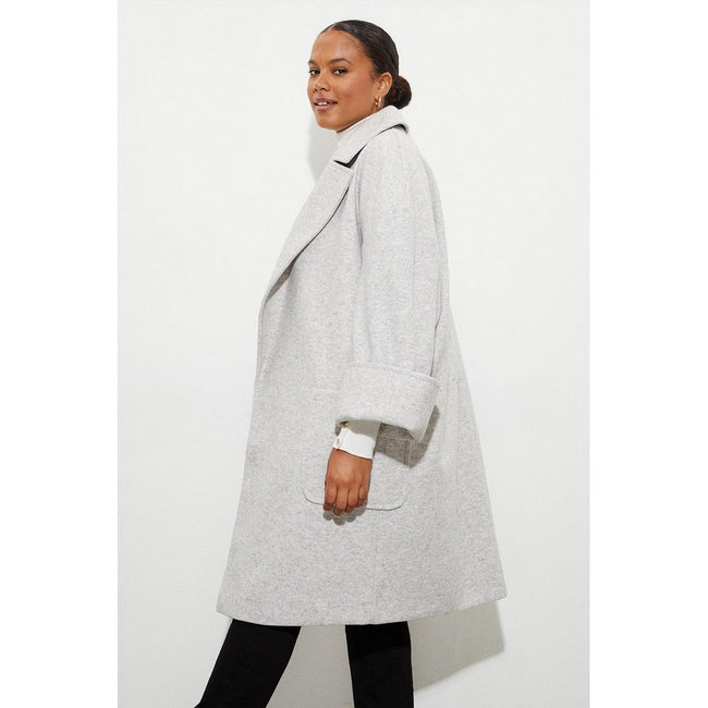 Gray - Side - Dorothy Perkins Womens-Ladies Plus Coat