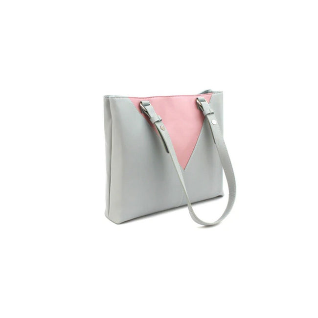 Gray-Blush - Side - Eastern Counties Leather Alice Contrast Panel Leather Purse