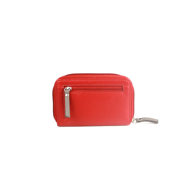 Red-Taupe - Front - Eastern Counties Leather Athena Leather Coin Purse