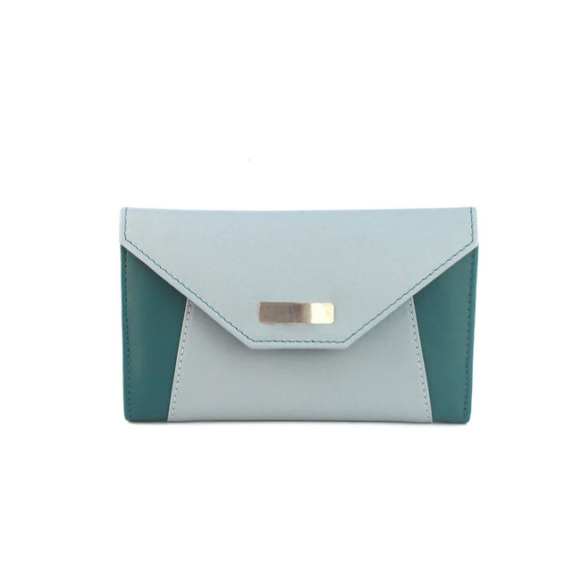 Aqua Blue - Front - Eastern Counties Leather Savannah Envelope Leather Coin Purse
