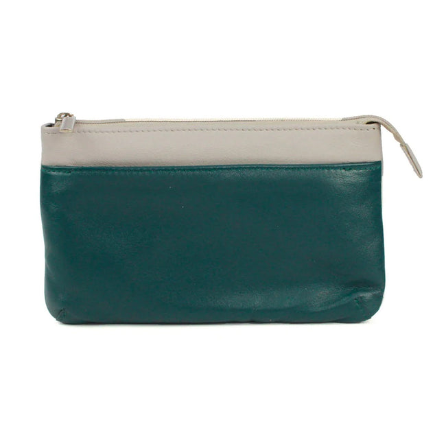 Ivory-Teal - Front - Eastern Counties Leather Nellie Leather Coin Purse