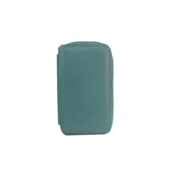 Aqua Blue - Front - Eastern Counties Leather Kendra Travel Leather Wallet