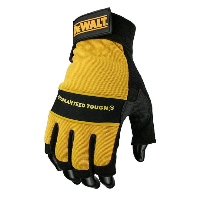 Black-Yellow - Side - DeWalt Tough Fingerless Performance Glove