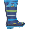 Blue-Green-Yellow - Back - Cotswold Boys Stripe Wellington Boot
