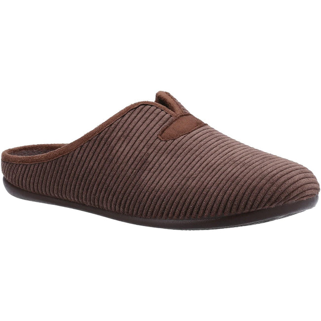 Brown - Front - Cotswold Mens Blackbird Slippers