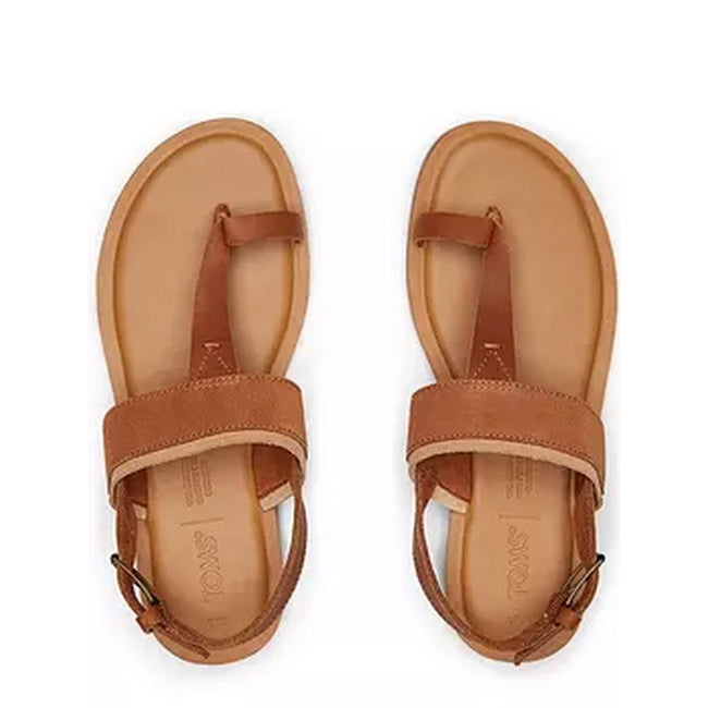 Tan - Side - Toms Womens-Ladies Bree Suede Sandals