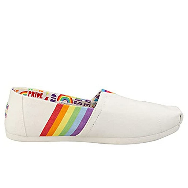 White - Front - Toms Womens-Ladies Alpargata Unity Rainbow Espadrilles