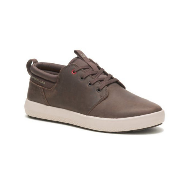 Coffee - Front - Caterpillar Mens Code Proxy Leather Sneakers