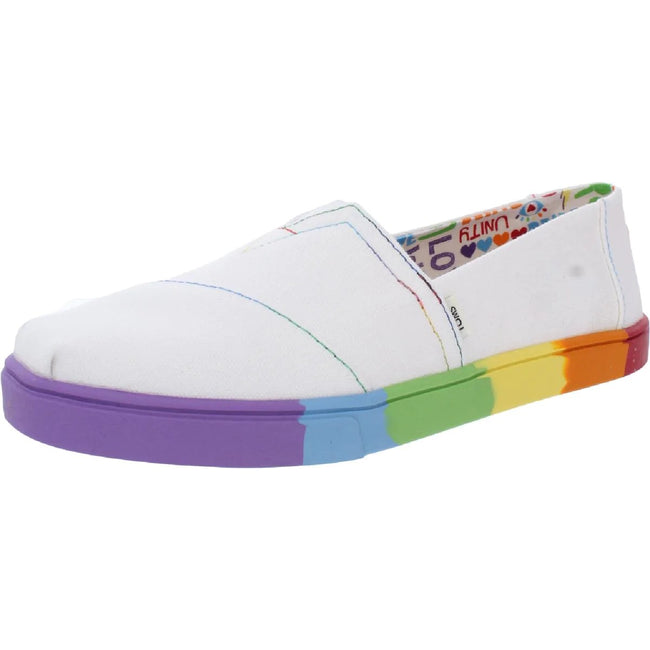 White - Front - Toms Womens-Ladies Alpargata Unity Canvas Espadrilles