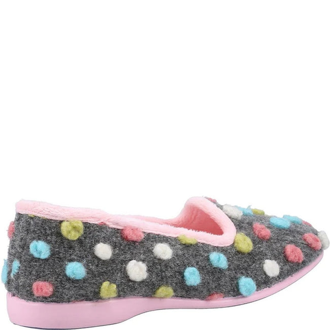 Gray - Back - Fleet & Foster Womens-Ladies Daphne Slippers
