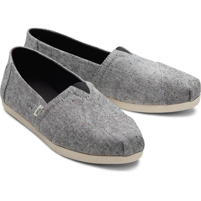 Black - Front - Toms Mens Alpargata Washed Canvas Espadrilles