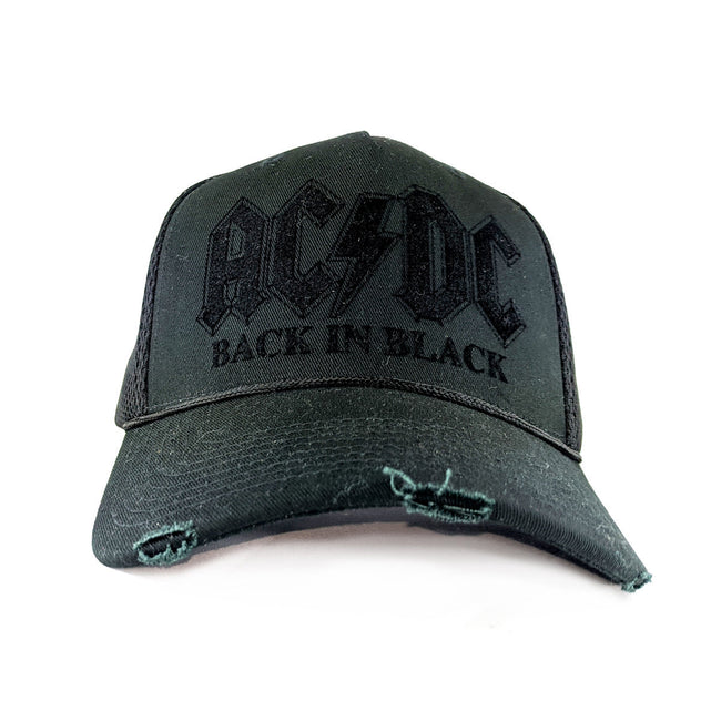 Black - Front - Amplified Back In Black AC-DC Trucker Cap