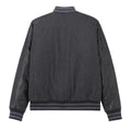 Charcoal-Black - Back - Amplified Mens Queen Varsity Jacket