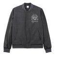 Charcoal-Black - Front - Amplified Mens Queen Varsity Jacket