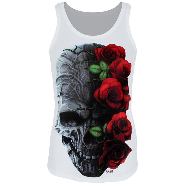 White - Front - Requiem Collective Immortal Bloom Ladies Sub Tank