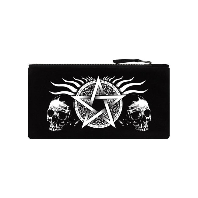 Black - Front - Grindstore Skull Pentagram Pencil Case