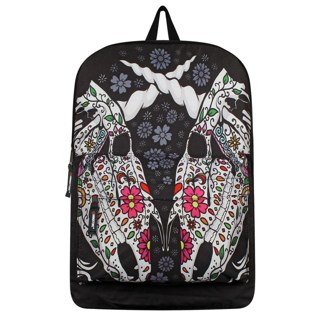 Black - Front - Grindstore Unicorn Sugar Skull Duo Backpack