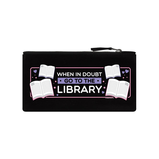 Black - Front - Grindstore When In Doubt Go To The Library Pencil Case