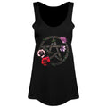Black - Front - Requiem Collective Floral Pentagram Ladies Floaty Undershirt