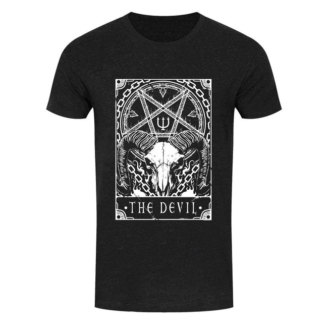 Heather Black - Front - Deadly Tarot Mens The Devil T Shirt