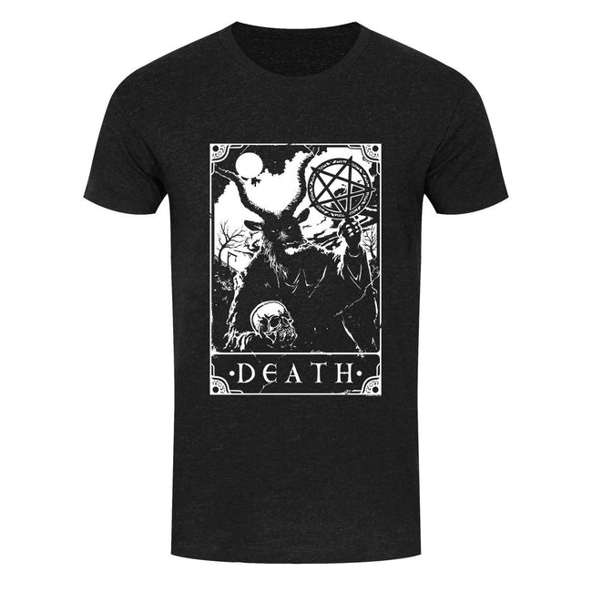 Heather Black - Front - Deadly Tarot Mens Death T Shirt