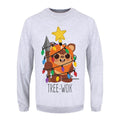 Grey - Front - Grindstore Mens Tree-Wok Christmas Sweater