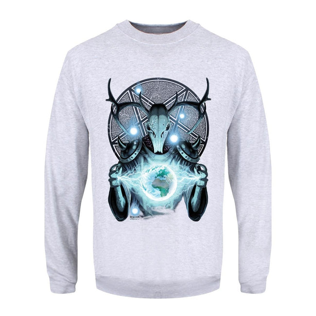 Heather Gray - Front - Requiem Collective Mens Infernal Messenger Sweatshirt