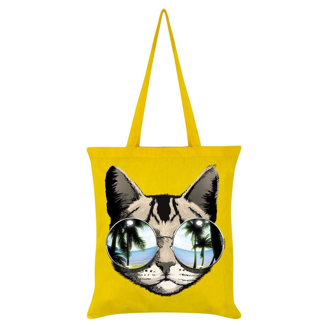 Yellow - Front - Grindstore Cool Cat Tote Bag