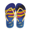 Blue-Yellow-Red - Front - BeachyFeet Womens-Ladies Flip Flops