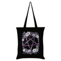 Black-Light Purple - Front - Grindstore Pagan Pentagram Tote Bag