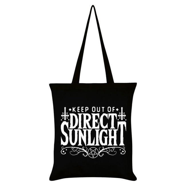 Black-White - Front - Grindstore Keep Out of Direct Sunlight Tote Bag