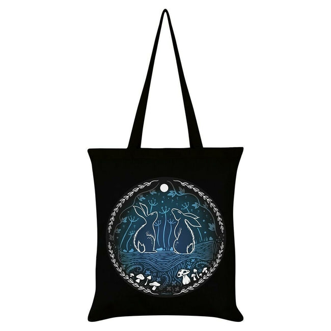 Black-White-Navy - Front - Grindstore Moonlit Tryst Tote Bag