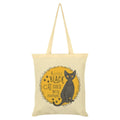 Cream-Black-Yellow - Front - Grindstore A Little Black Cat Goes With Everything Tote Bag