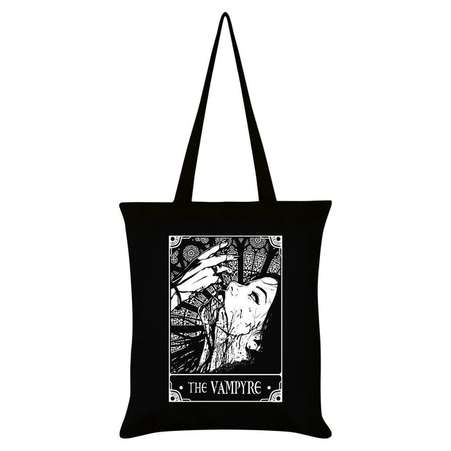 Black-White - Front - Deadly Tarot The Vampyre Tote Bag