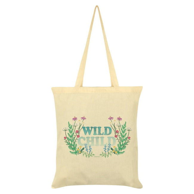 Cream-Green - Front - Grindstore Wild Child Tote Bag