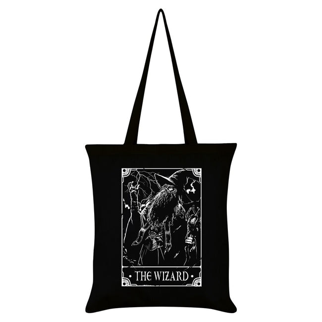Black-White - Front - Deadly Tarot The Wizard Tote Bag